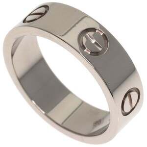 CARTIER 18k Silver Love Ring #52